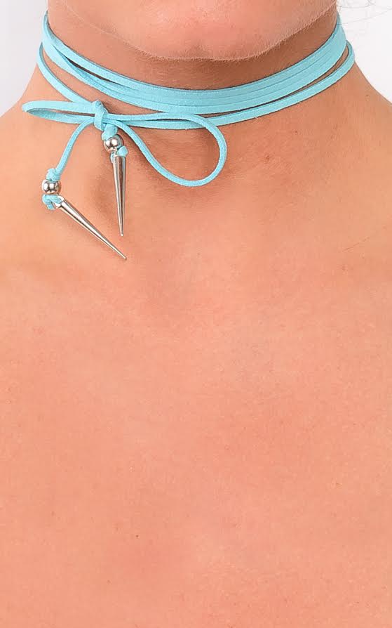 Suede Tie Up Choker with lace-up design, ideal for versatile styling, perfect for adding a trendy touch to any outfit.