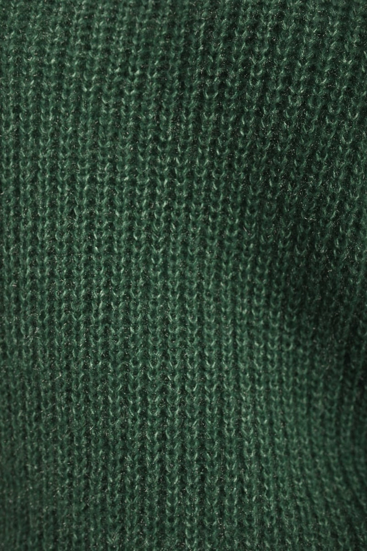 Close-up of the Alejandra Buttons Long Sleeves Chunky Knit Top, showcasing its cozy chunky knit texture ideal for layering and style.