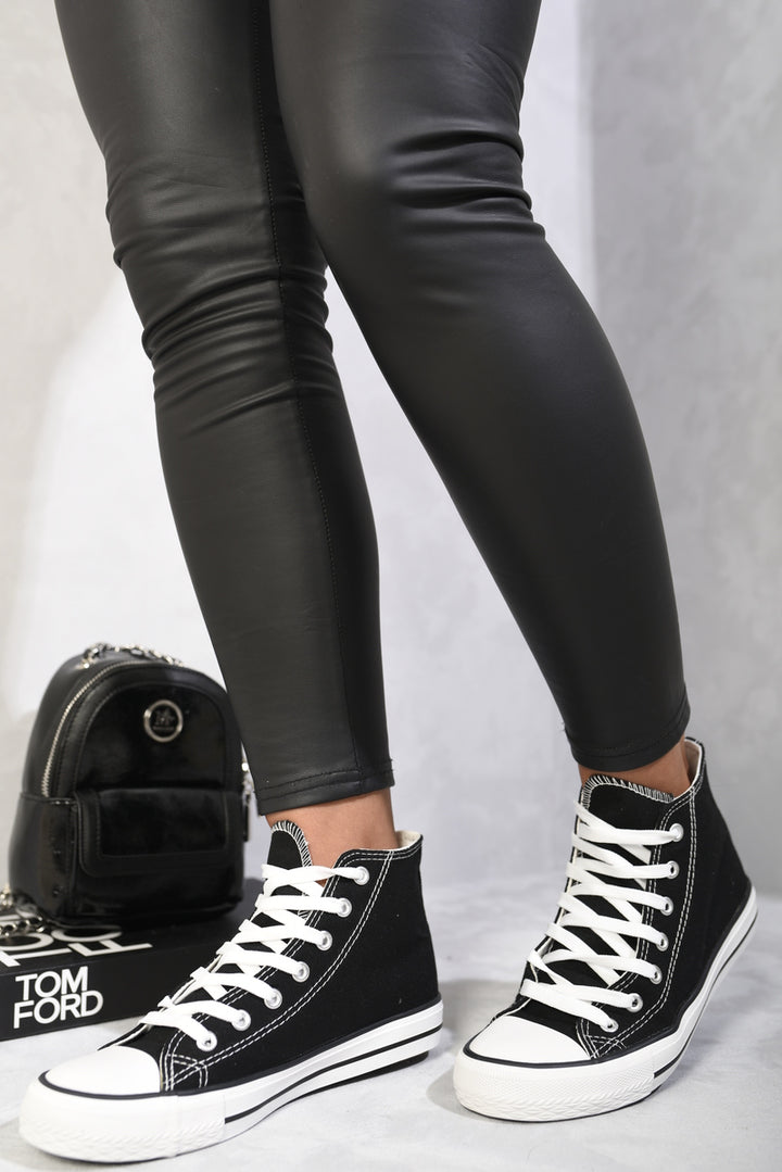 High Top Lace Up Trainers featuring sleek design and durable build; perfect for fashion-forward holiday outfits. Ideal for style and comfort from Holiday Clothes UK.