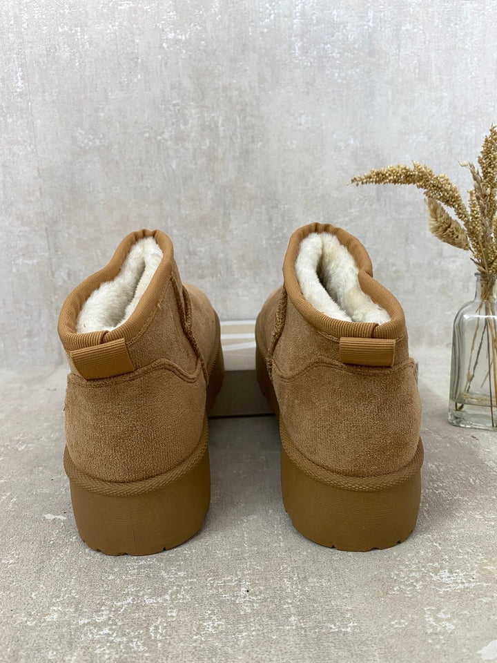 Faux Fur Lined Ankle Platform Kids Mini Boots with cozy faux fur lining and stylish platform design, ideal for adventurous kids seeking comfort and style.