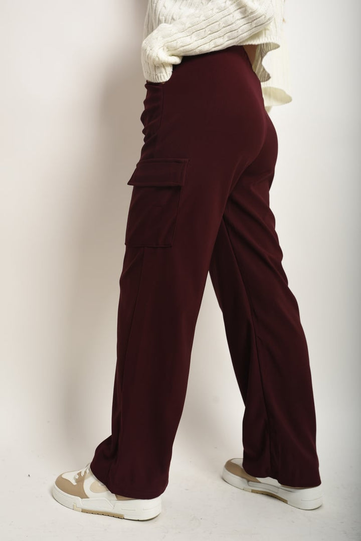 Wide Leg Drawstring Waist Flap Pocket Trouser with chic wide leg, drawstring waist, and functional pockets, perfect for stylish and comfortable everyday wear.