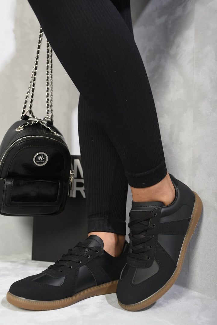 Julissa Low Top Lace-Up Trainers, featuring sleek design and cushioned insoles, ideal for stylish everyday wear. Perfect for elevating casual looks with comfort.