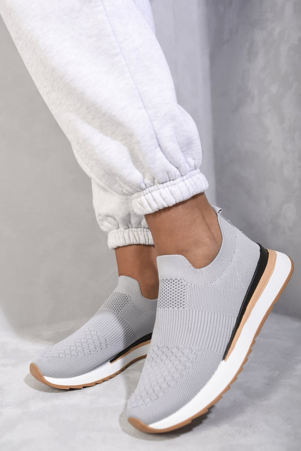 Mikayla Summer Sock Trainers shown worn, highlighting their lightweight, snug fit and flexible design for effortless summer style and comfort.