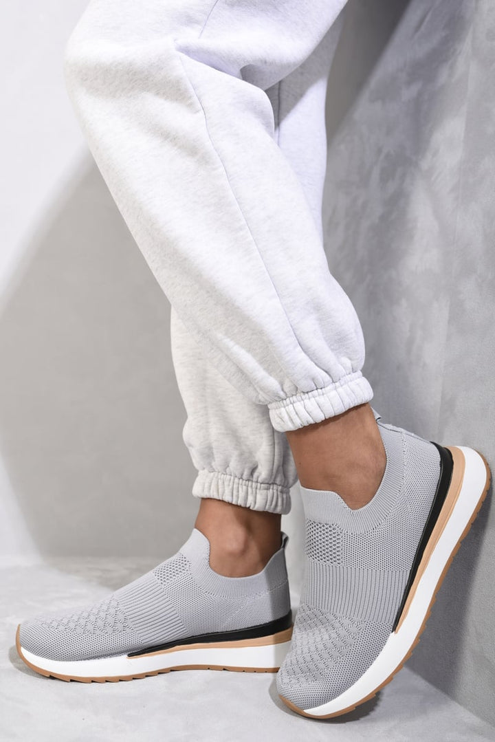 Mikayla Summer Sock Trainers with a sleek, sock-like design for comfort and style, perfect for warm weather and versatile for various outfits.